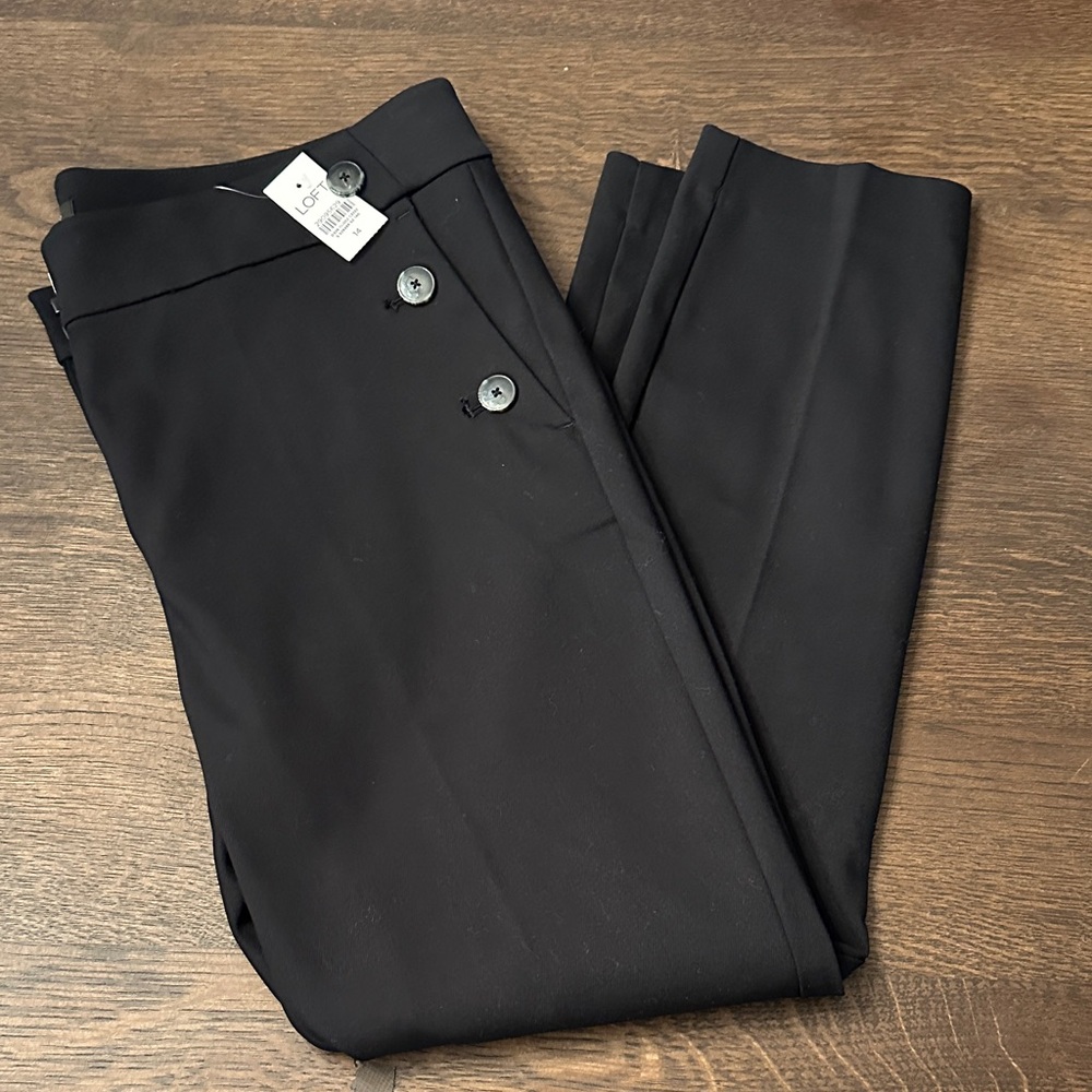 NWT LOFT Sailor style Dress Pants, blk